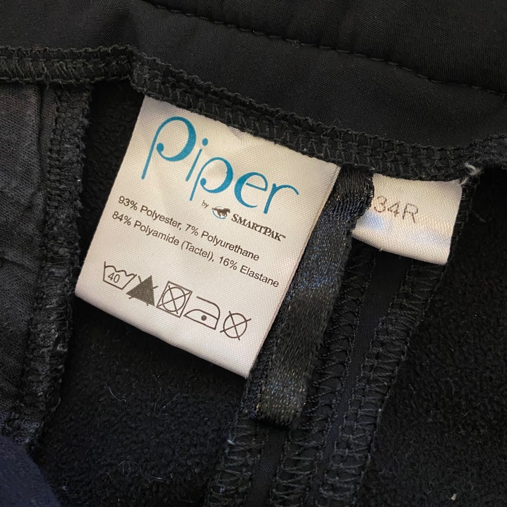 SmartPak Piper Black Knee Patch Riding Breeches Lined Pants 34R Equestrian - Picture 2 of 14